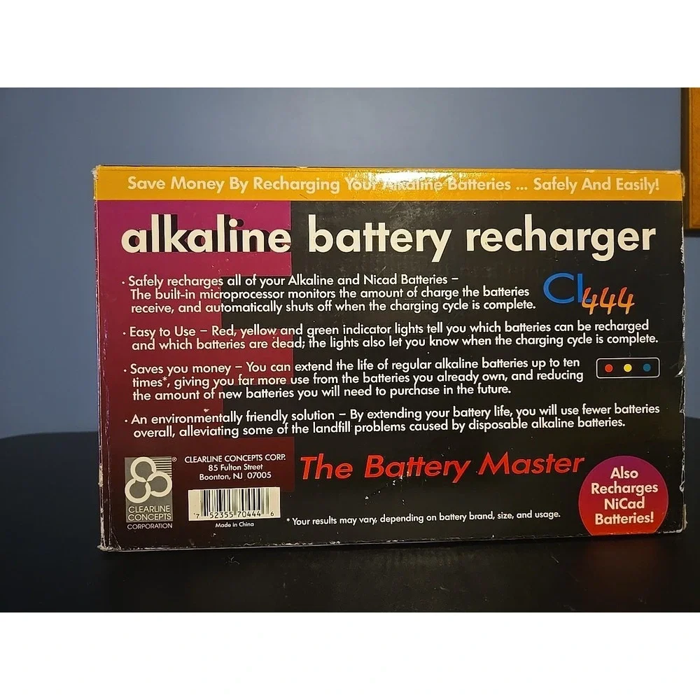 clear concepts alkaline battery Recharger The Battery Master CL444